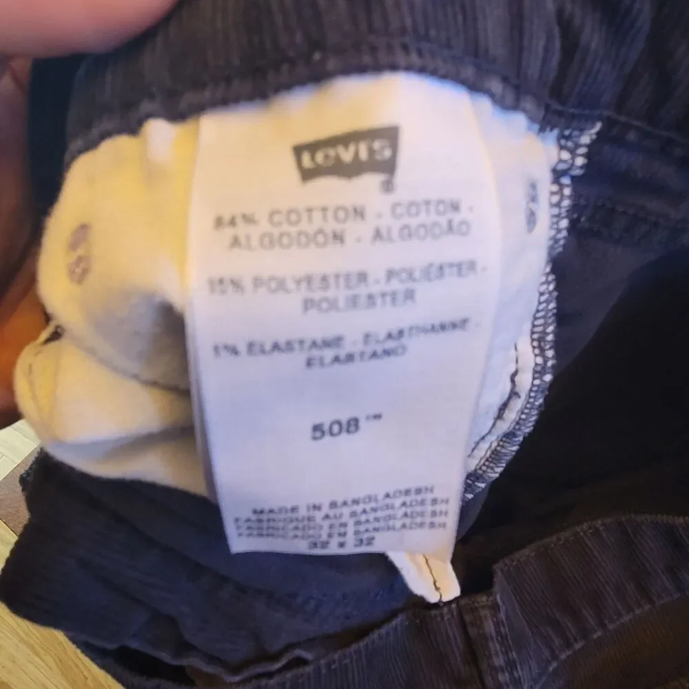 Levi's 508 Corduroy Jeans Dark Blue Straight Fit 32x32